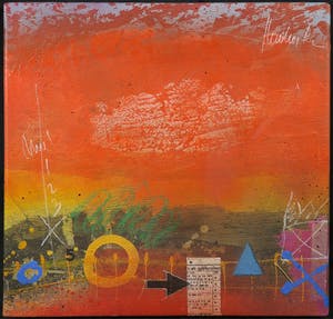 Theo Koster - Zeefdruk en collage op doek, Zonder titel (met ophangsysteem) kopen? Bied vanaf 35!