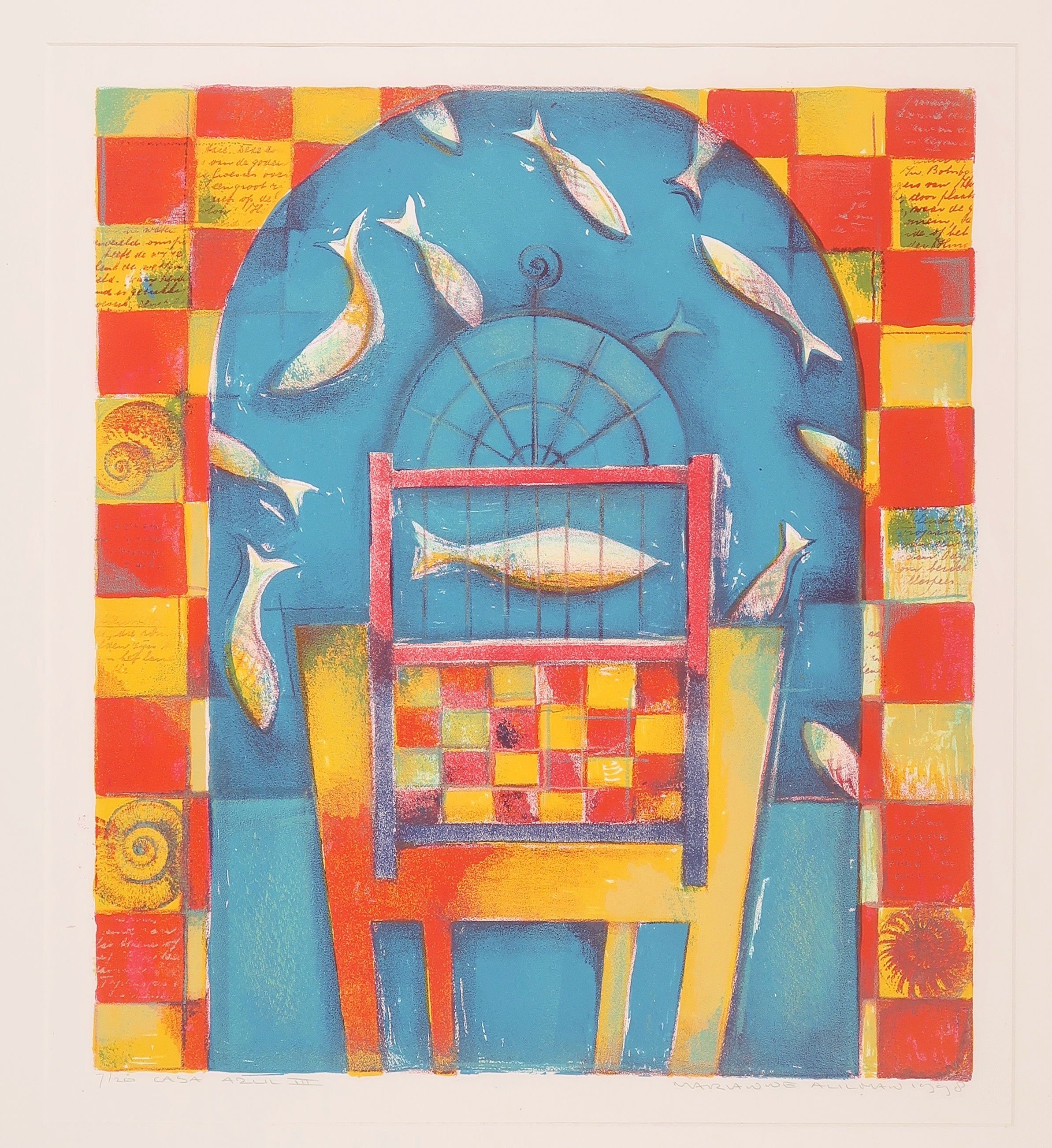 Marianne Aulman - Litho, Casa Azul II - Ingelijst kopen? Bied vanaf 1!