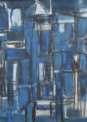 Jaap Nanninga - unieke pastel op papier | 'zonder titel' | 1958 (INGELIJST) kopen? Bied vanaf 2400!