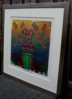 Dadara - Ingelijste zeefdruk: We're a Happy Family - 1994 kopen? Bied vanaf 175!