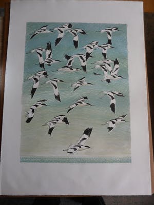 Joost Minnigh - Litho, Titel, "Boven zee". kopen? Bied vanaf 50!