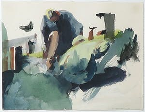 Robert Suermondt - Gouache, Zonder titel - Ingelijst kopen? Bied vanaf 35!