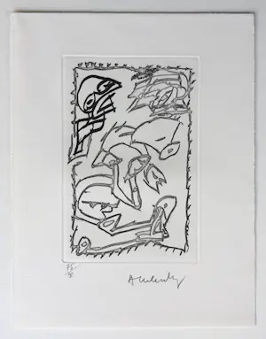 Pierre Alechinsky - expressieve ets - 1990 - oplage 90. kopen? Bied vanaf 485!