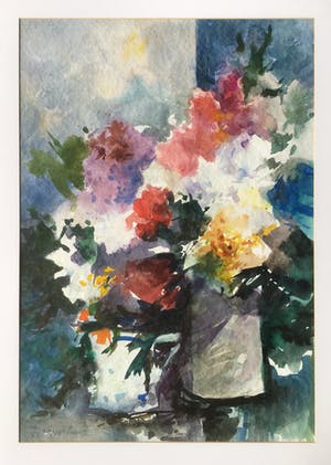 Henk Fonville - Blauw bloemstilleven kopen? Bied vanaf 100!