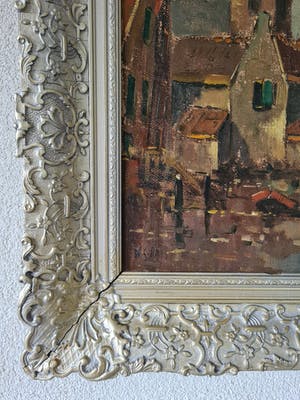 Niet of onleesbaar gesigneerd - Dorp aan een riviertje kopen? Bied vanaf 1!