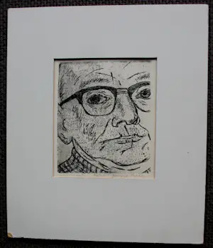 Jos van den Berg - Ets: Zelfportret kopen? Bied vanaf 45!