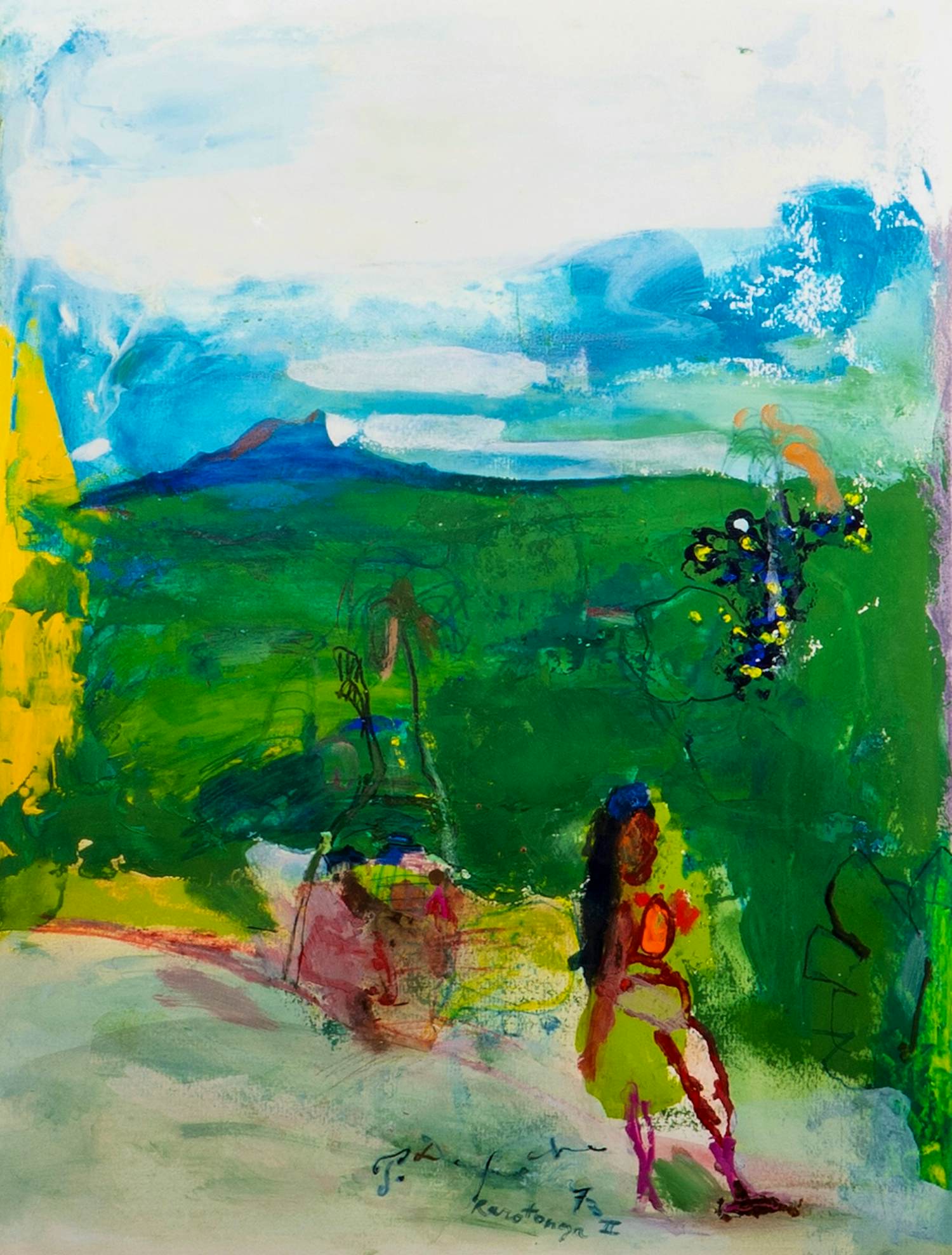 Pieter Defesche - Ingelijste gemengde techniek: Ramatonga - 1973 kopen? Bied vanaf 499!