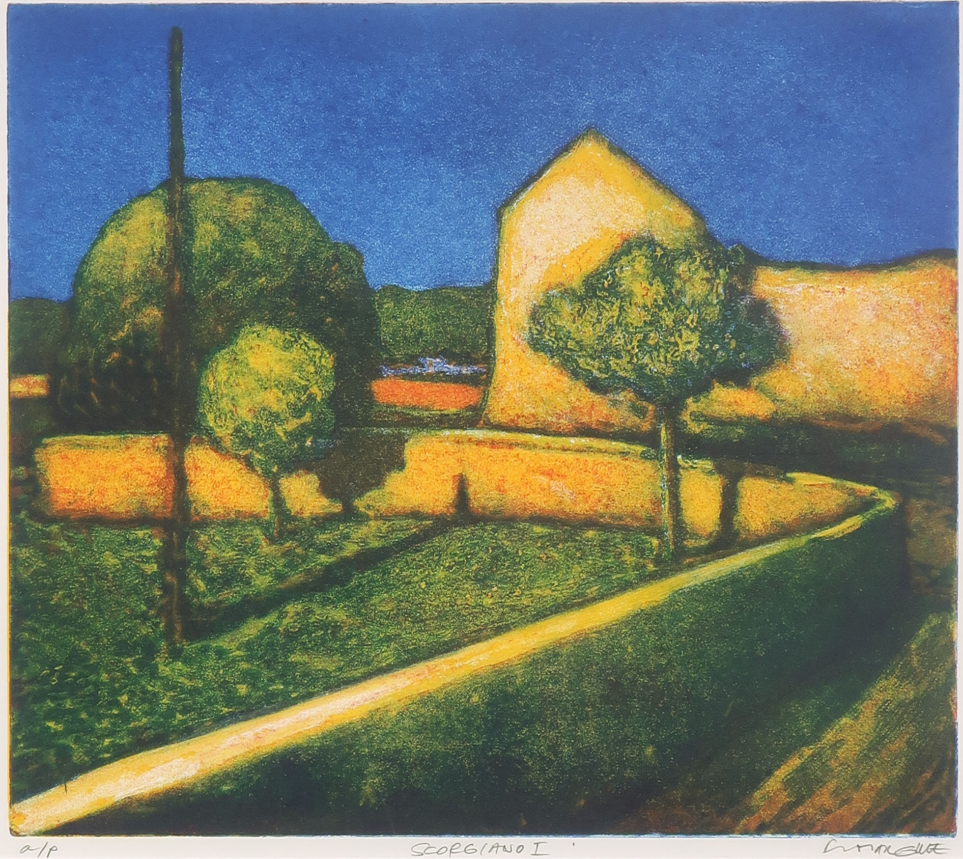 Elmar Gille - Kleurenets, Scorgiano I - Ingelijst kopen? Bied vanaf 50!