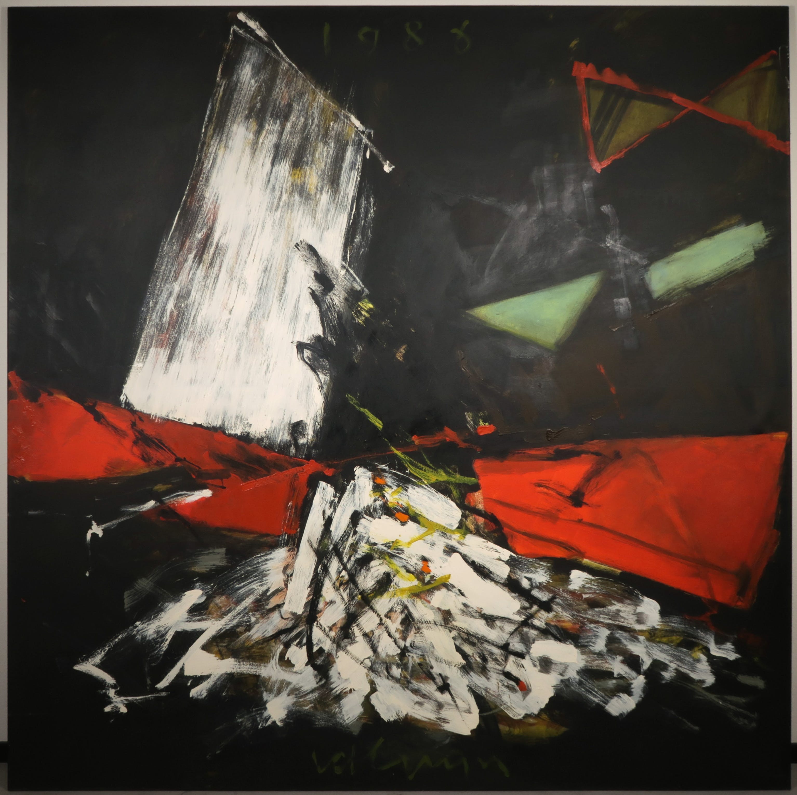 Erik van der Grijn - Olieverf op doek, Z.T. Abstracte compositie (Groot!) kopen? Bied vanaf 500!