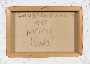 Leo van Veldhuizen - Olieverf op doek, Portret Linda kopen? Bied vanaf 150!