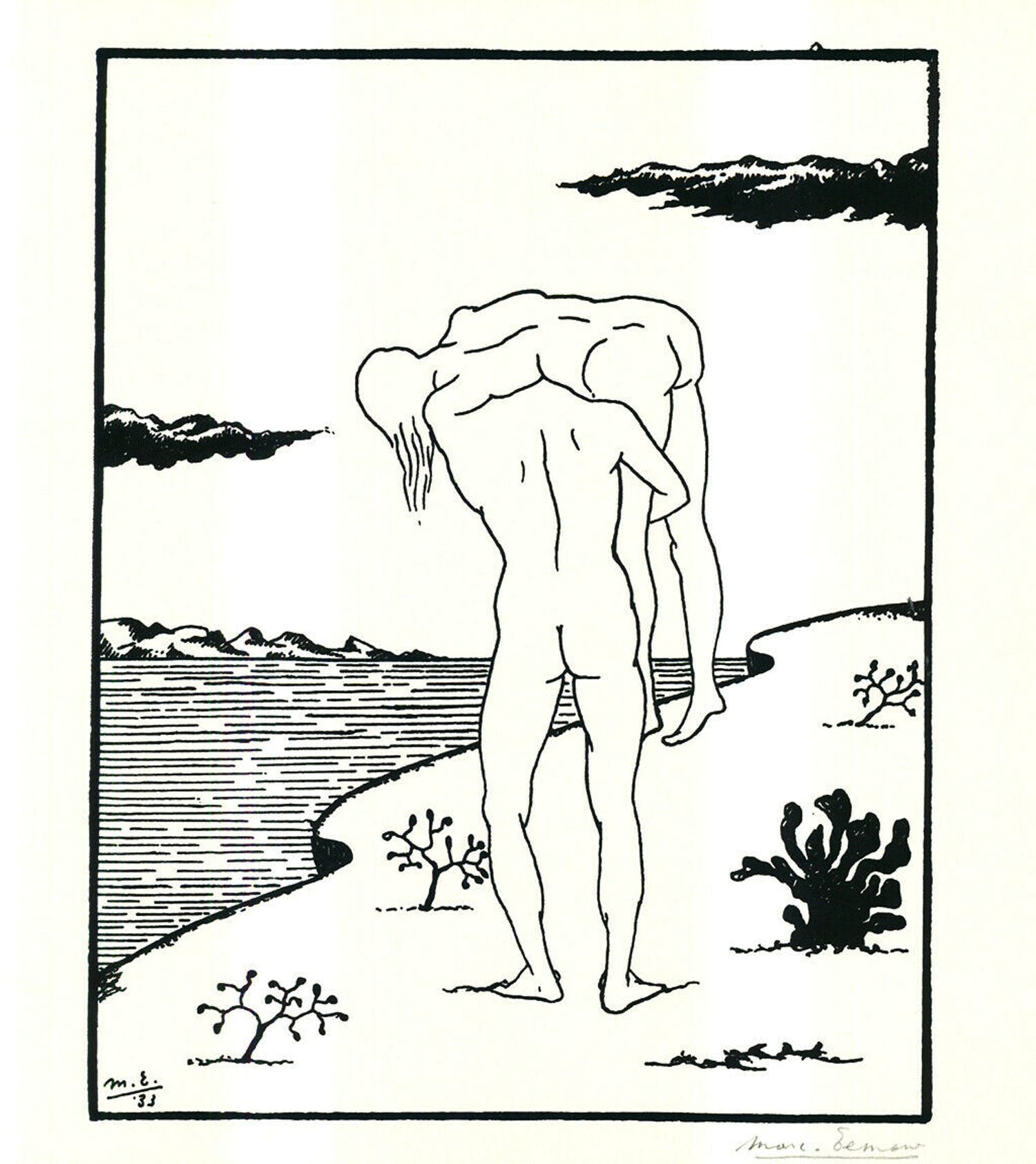 Marc Eemans - Handgesigneerde lithografie: Badende kopen? Bied vanaf 25!