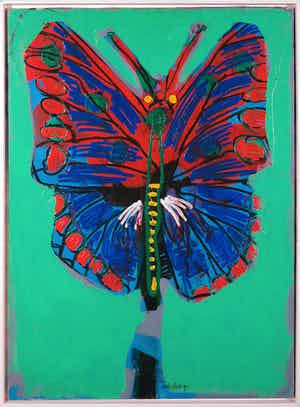 Peter Donkersloot - Acryl doek, Vlinker - Ingelijst (Groot) verkocht voor € 1!