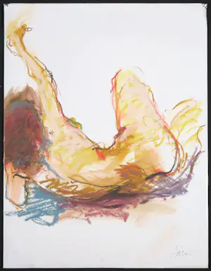 Franscz Witte - Gemengde techniek op papier, Sierlijk naakt kopen? Bied vanaf 1!