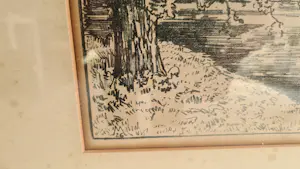 Simon Moulijn - Simon Moulijn Boslandschap met water en huis ets , gesigneerd kopen? Bied vanaf 50!