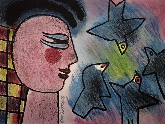 Corneille - Karakteristieke CoBrA Litho "Vrouw met Vogels" gesigneerd - VANAF 1 EURO! kopen? Bied vanaf 1!