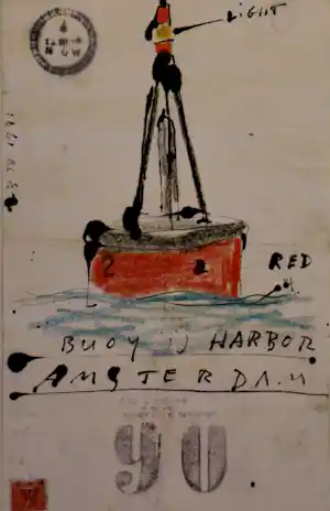 Viktor IV - Gemengde techniek: Dagboekblad 'Buoy y Harbor' - 1971 verkauft für € 199!
