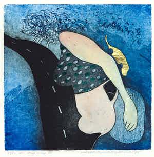 Michel van Overbeeke - Kleurenets met bladgoud, On my way III verkocht voor € 1!