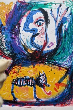 Rik van Iersel - Beestachtig - Originele litho in Cobra- stijl - Nieuwstaat kopen? Bied vanaf 1!