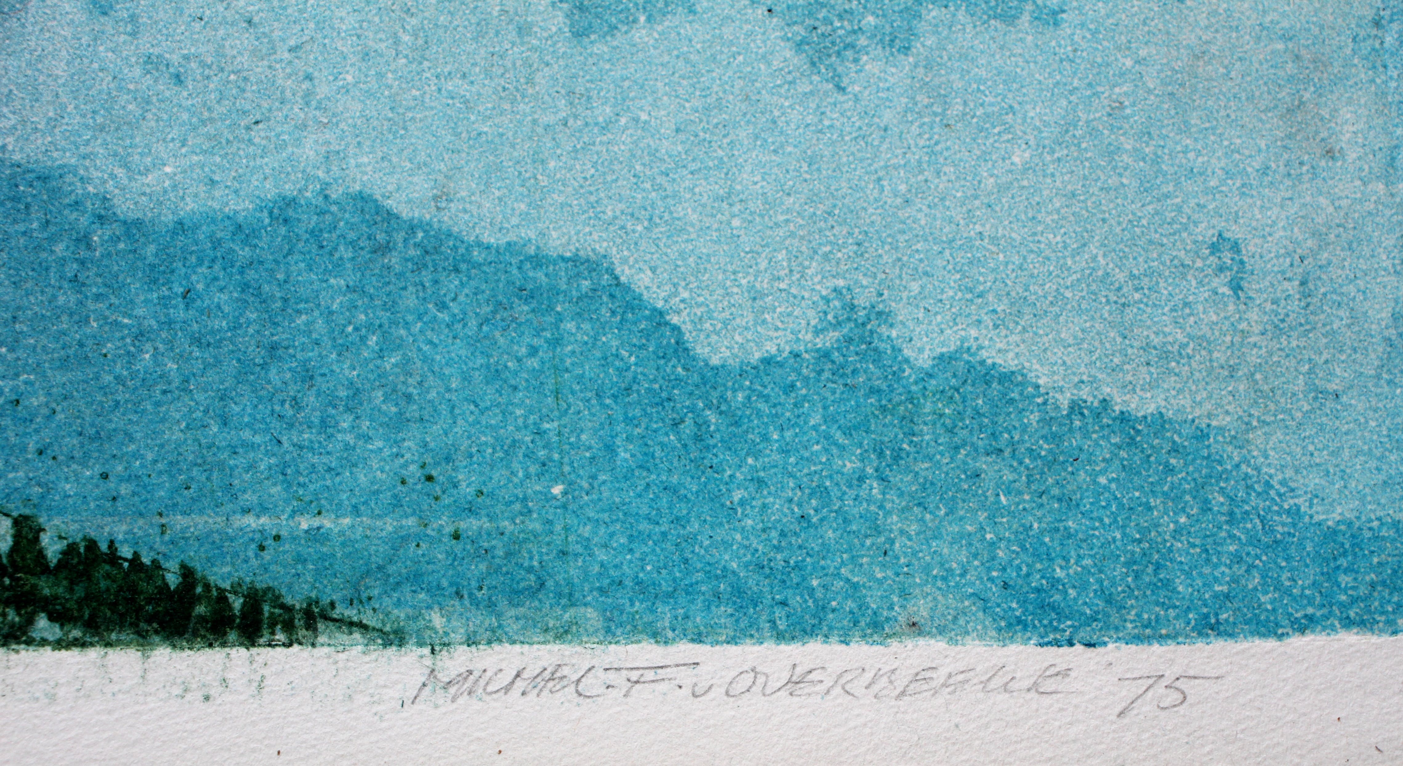 Michel van Overbeeke - ets/aquatint: ontmoeting in de ruimte II - 1975 (groot) kopen? Bied vanaf 85!