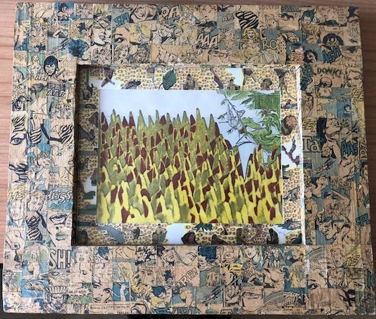 Catharina Naus - 4 heel aparte werkjes waarvan ook de lijst een kunstwerk is. kopen? Bied vanaf 35!