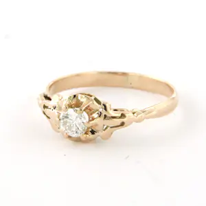 14k solitair gouden ring met oud Europees slijpvorm geslepen diamant tot. 0.25ct kopen? Bied vanaf 230!