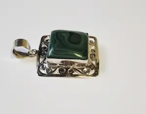 Nieuwe zilveren hanger met malachiet kopen? Bied vanaf 65!