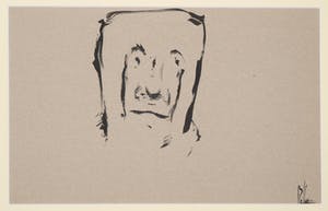 Melle Oldeboerrigter - Inkttekening op geschept papier, Portret kopen? Bied vanaf 1!