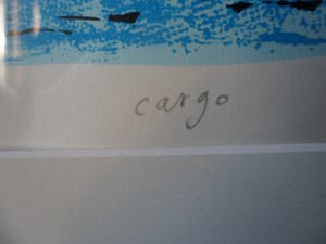 Hans Wap - Zeefdruk. Titel, "Cargo". kopen? Bied vanaf 45!