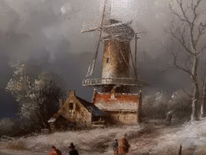 Niet of onleesbaar gesigneerd - winter-ijs-tafereel kopen? Bied vanaf 1!