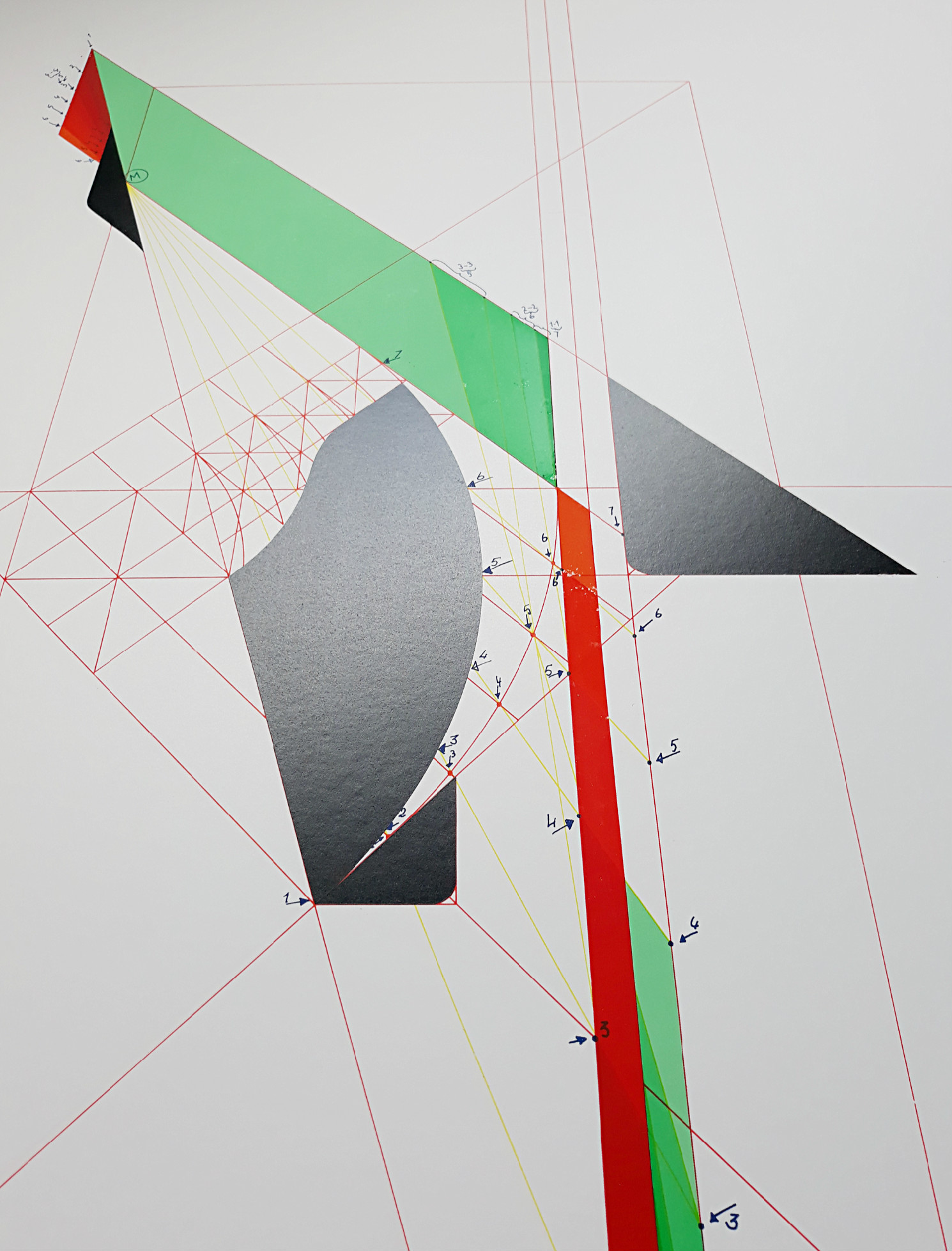 Jan Hoogstad - Geometrisch abstract architectuur concept, zeefdruk kopen? Bied vanaf 55!
