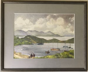 Niet of onleesbaar gesigneerd - Aquarel - Ineke Crawford – Nieuw Zeelandse kust kopen? Bied vanaf 1!