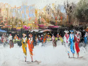 Henry Brand - Kleurrijk marktplein kopen? Bied vanaf 250!