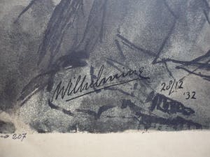 Wilhelmina van Oranje-Nassau - , Berglandschap, Litho uit 1933. kopen? Bied vanaf 60!