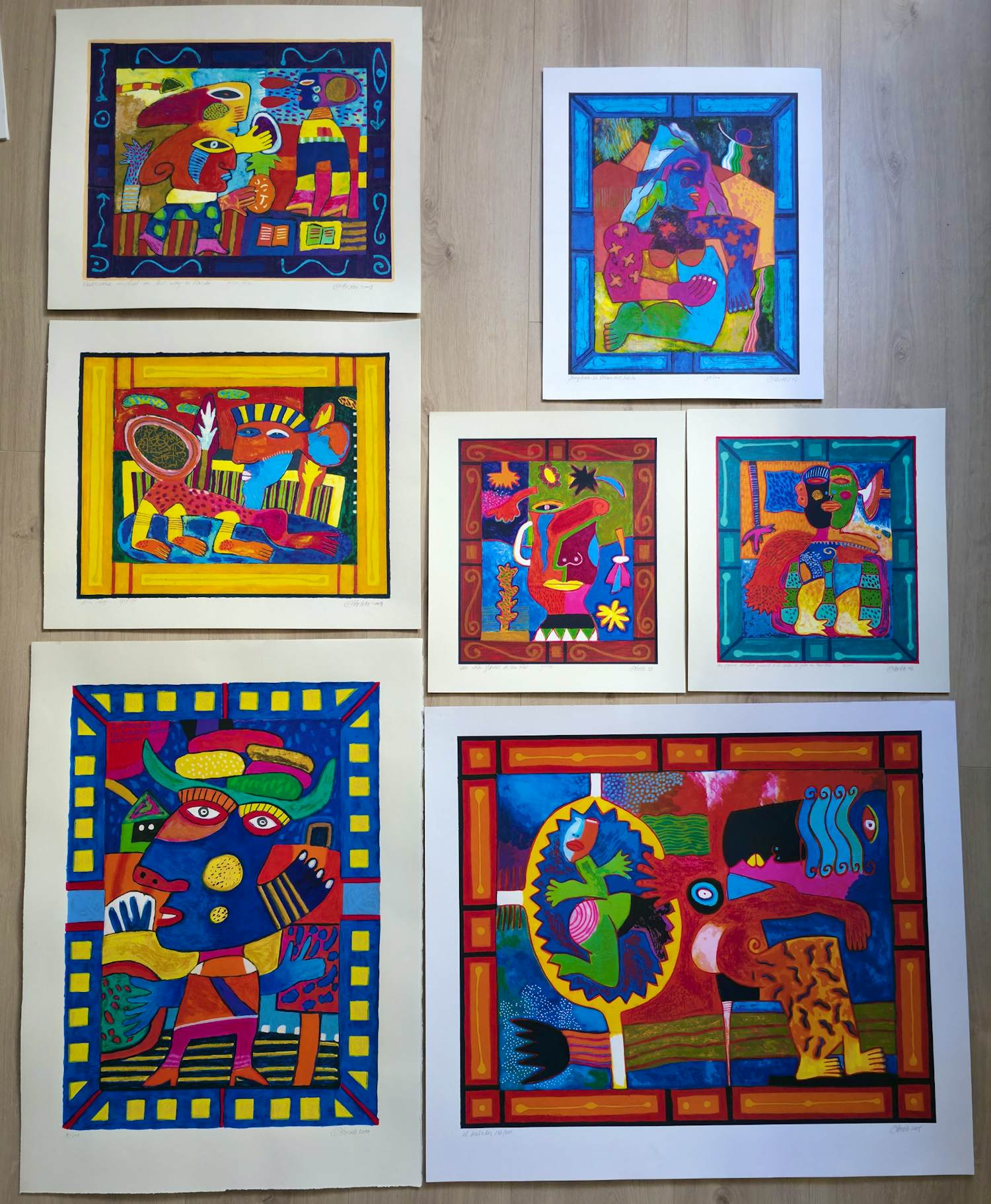 Clemens Briels - lot van 7 zeefdrukken - diverse oplages/jaartallen kopen? Bied vanaf 500!