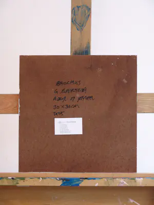 Gerard Boersma - Bacchus (Schilderij van vrouw kijkend naar schilderij van Cy Twombly) kopen? Bied vanaf 150!