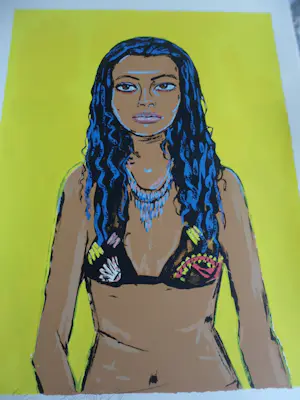 Peter Klashorst - Zeefdruk, Yellow Princess - hand gesigneerd kopen? Bied vanaf 80!