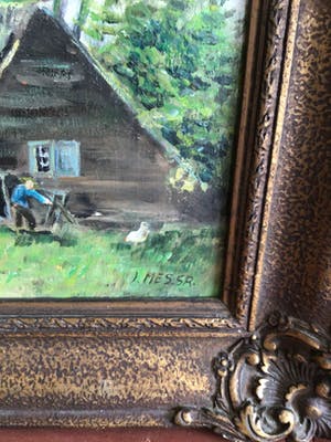 Jaap Mes - Landschap met molen , olieverf op paneel , gesigneerd J.Mes sr kopen? Bied vanaf 25!