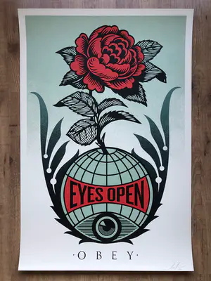 AcheterShepard Fairey - Eyes open? Enchérissez de 1!