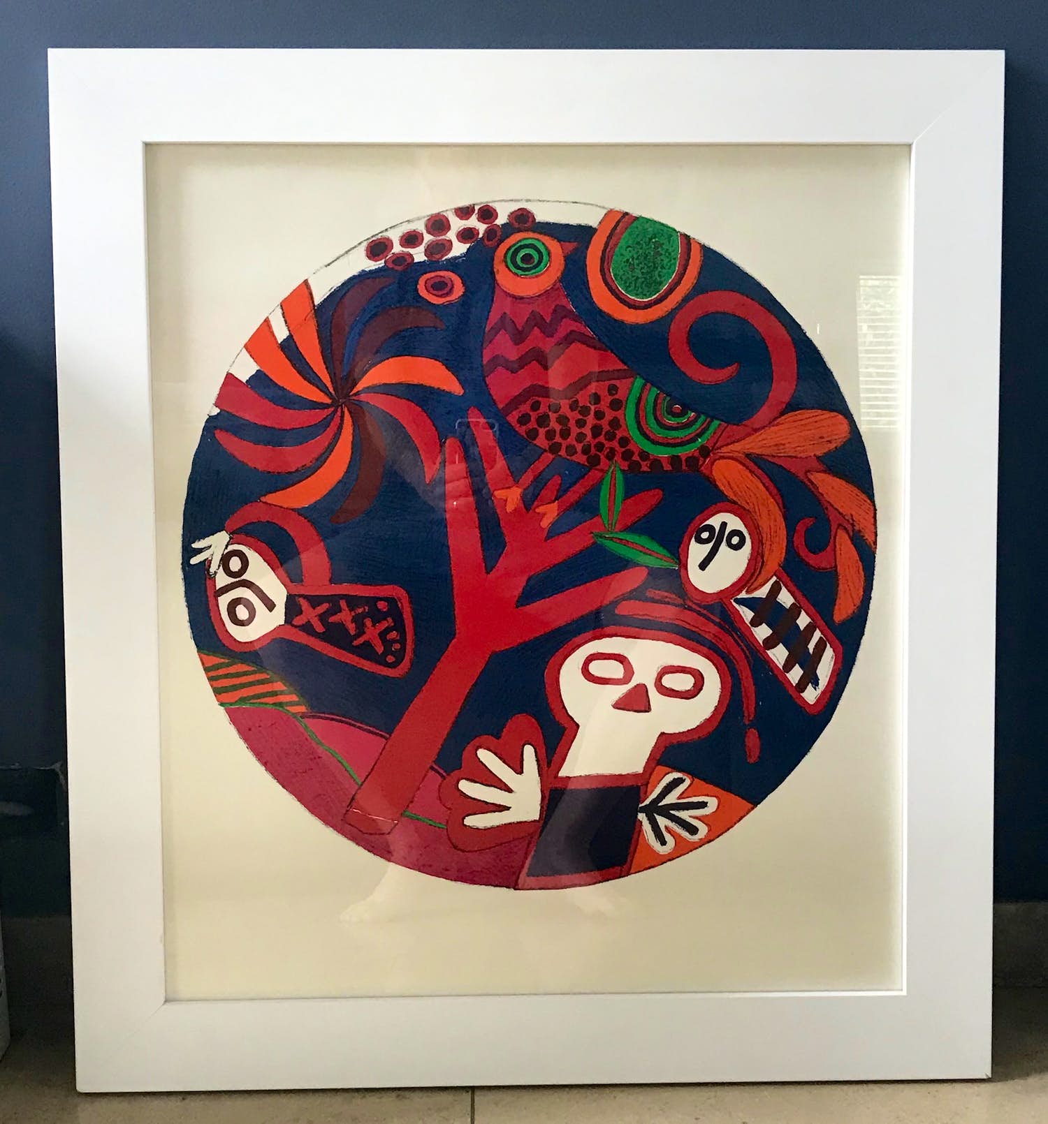 Corneille - Litho - Slechts 1/5 - L'arbre Rouge - 1980 - Ingelijst! kopen? Bied vanaf 395!