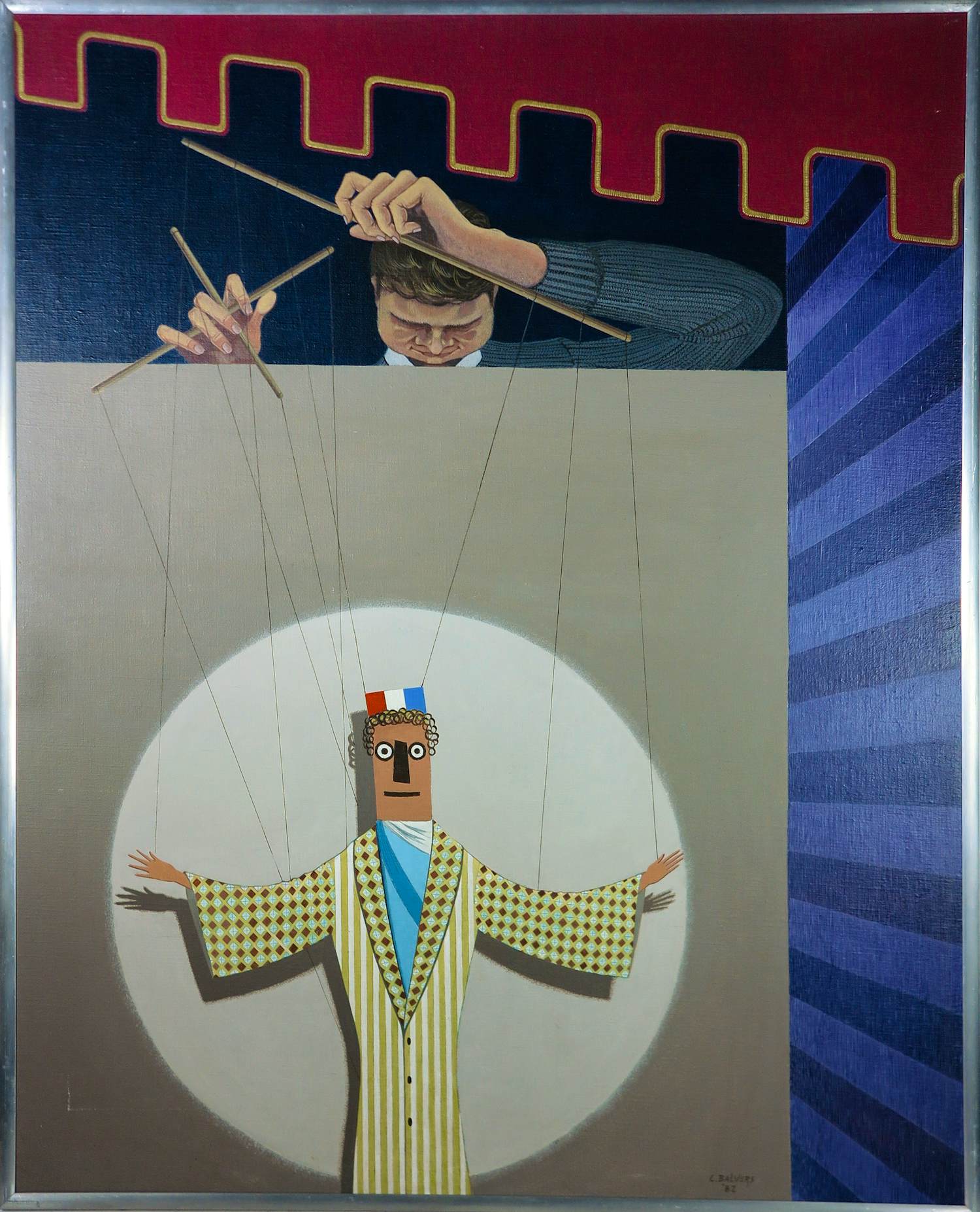 Kees Balvers - Acryl op doek,Marionet - Ingelijst kopen? Bied vanaf 150!