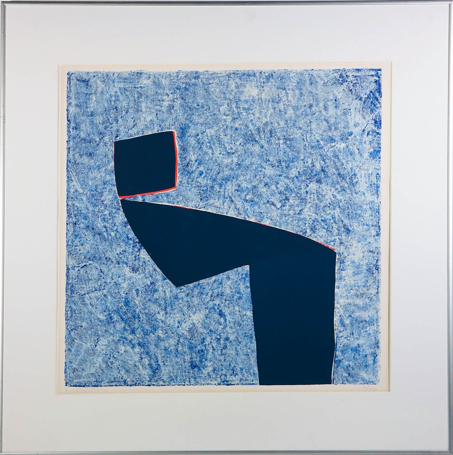 Wil Klaassen - Zeefdruk op papier, Z.T. Abstracte compositie - Ingelijst kopen? Bied vanaf 50!