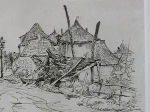 Willem Bastiaan Tholen - Straatje in IJsselmuiden - Ets kopen? Bied vanaf 40!