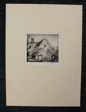 Jan Poortenaar - ets:boerderij - 1945 kopen? Bied vanaf 49!