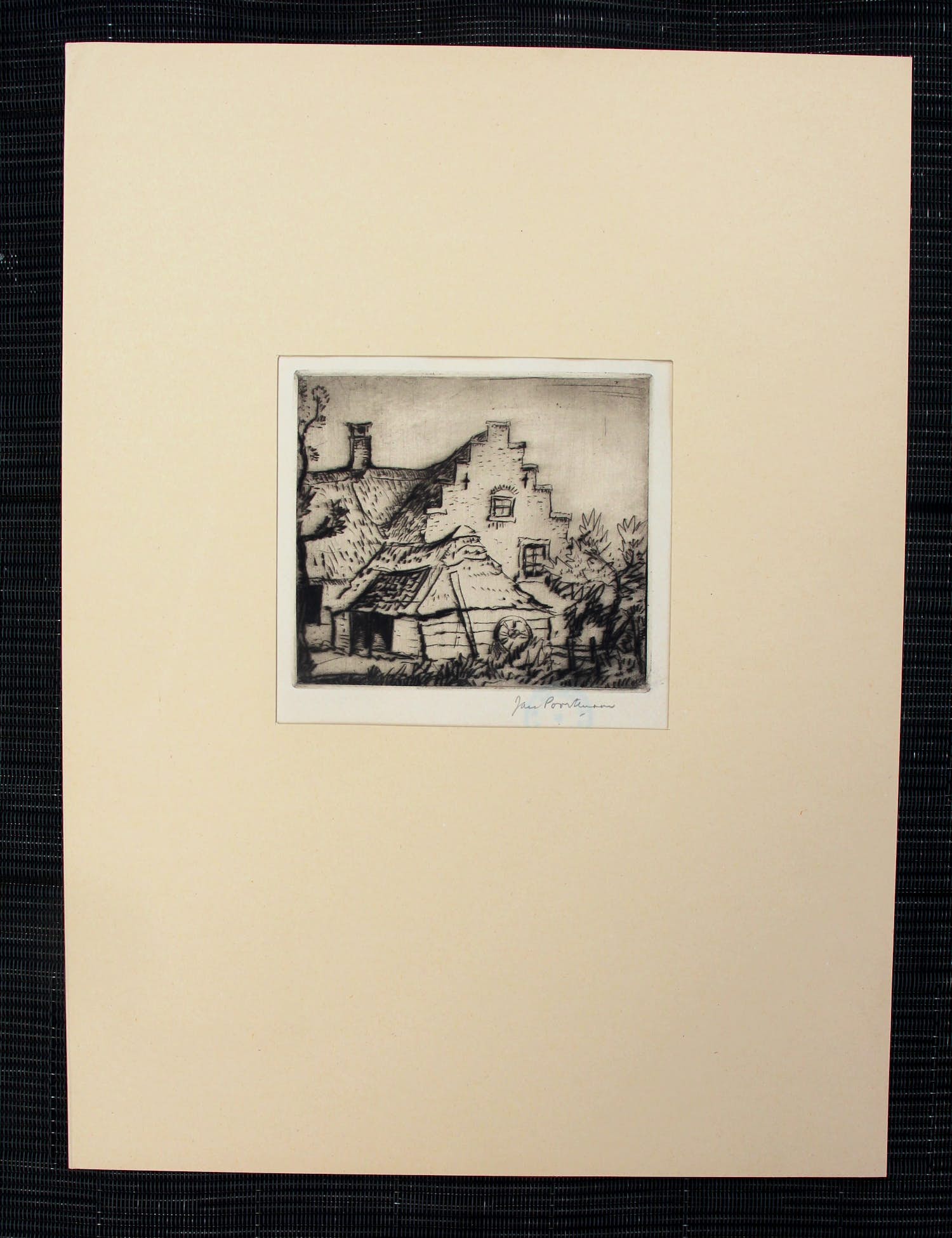 Jan Poortenaar - ets:boerderij - 1945 kopen? Bied vanaf 49!