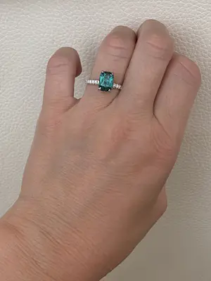 ALGT-gecertificeerde 2,80 karaat lagune-toermalijn diamant cocktailgouden ring kaufen? Bieten Sie von 1600!