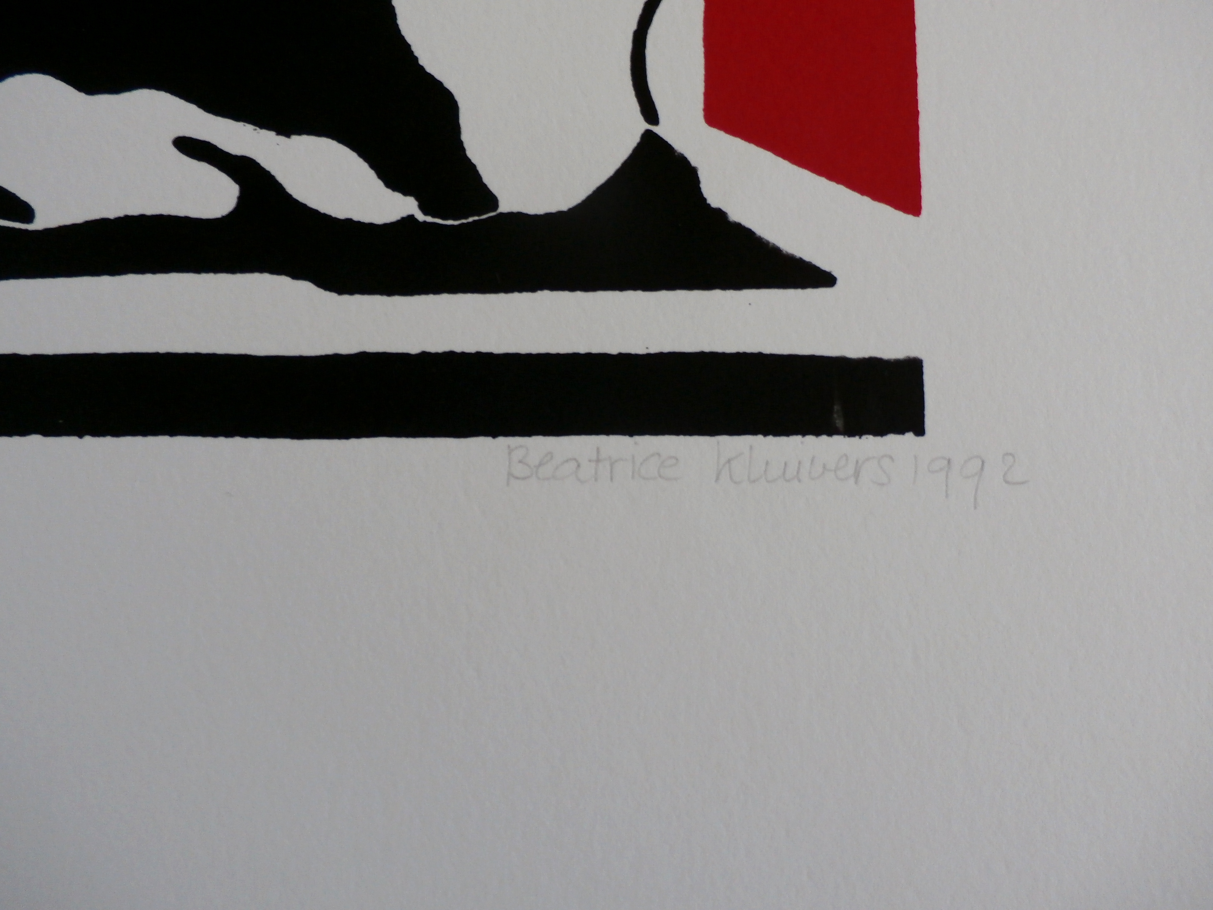 Beatrice Kluivers - zeefdruk: poes -1992 kopen? Bied vanaf 45!