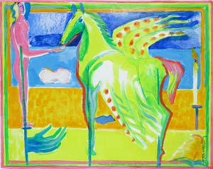 Joe Wols - Acryl op papier, Feeding of Pegasus kopen? Bied vanaf 1!