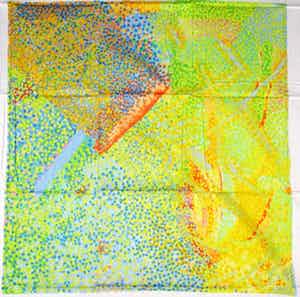 Jaap Hillenius - Zeefdruk op katoenzijde, The reading of Proust verkocht voor € 20!