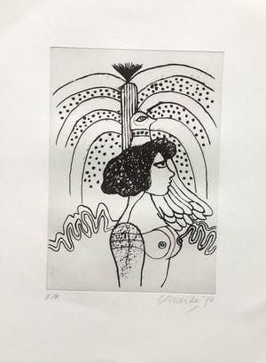 Corneille - Femme nue, oiseau, chat et arbre kopen? Bied vanaf 150!