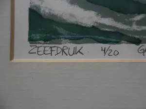 Pauline Vos - Zeefdruk, Garnalenkotter. kopen? Bied vanaf 25!